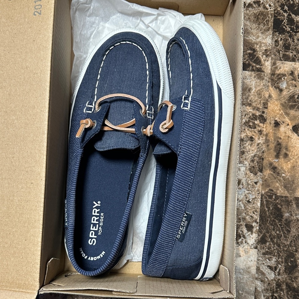 Sperry Navy Canvas Boat Shoes